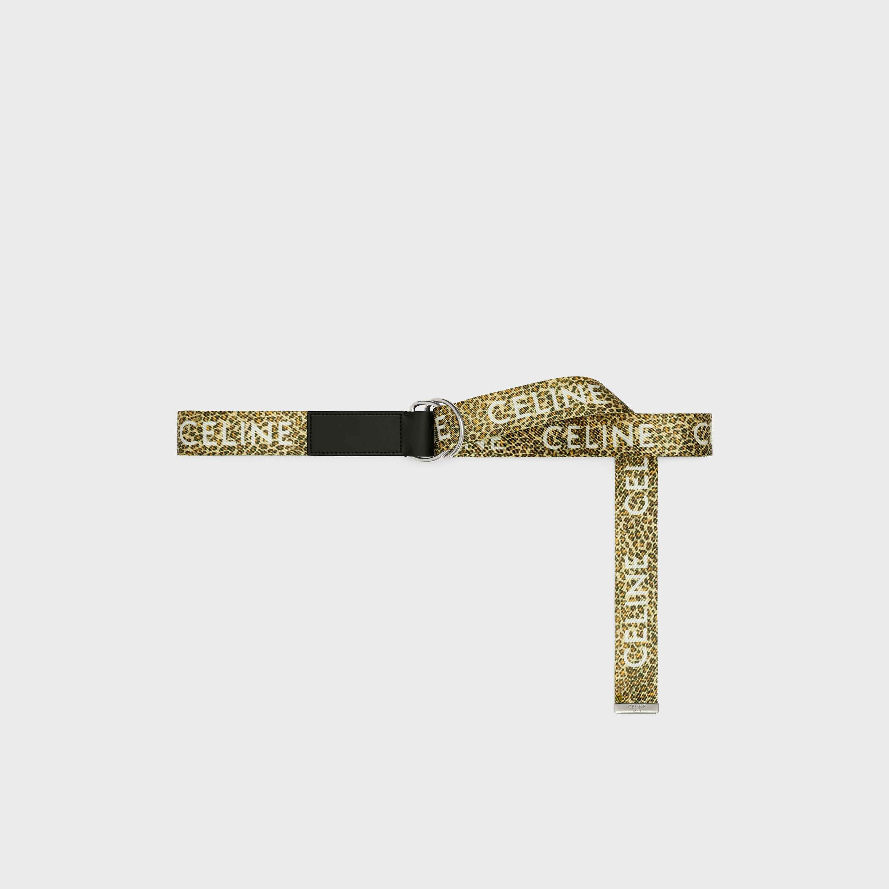 MEDIUM DOUBLE RING BELT in TEXTILE WITH CELINE PRINT AND CALFSKIN - 1