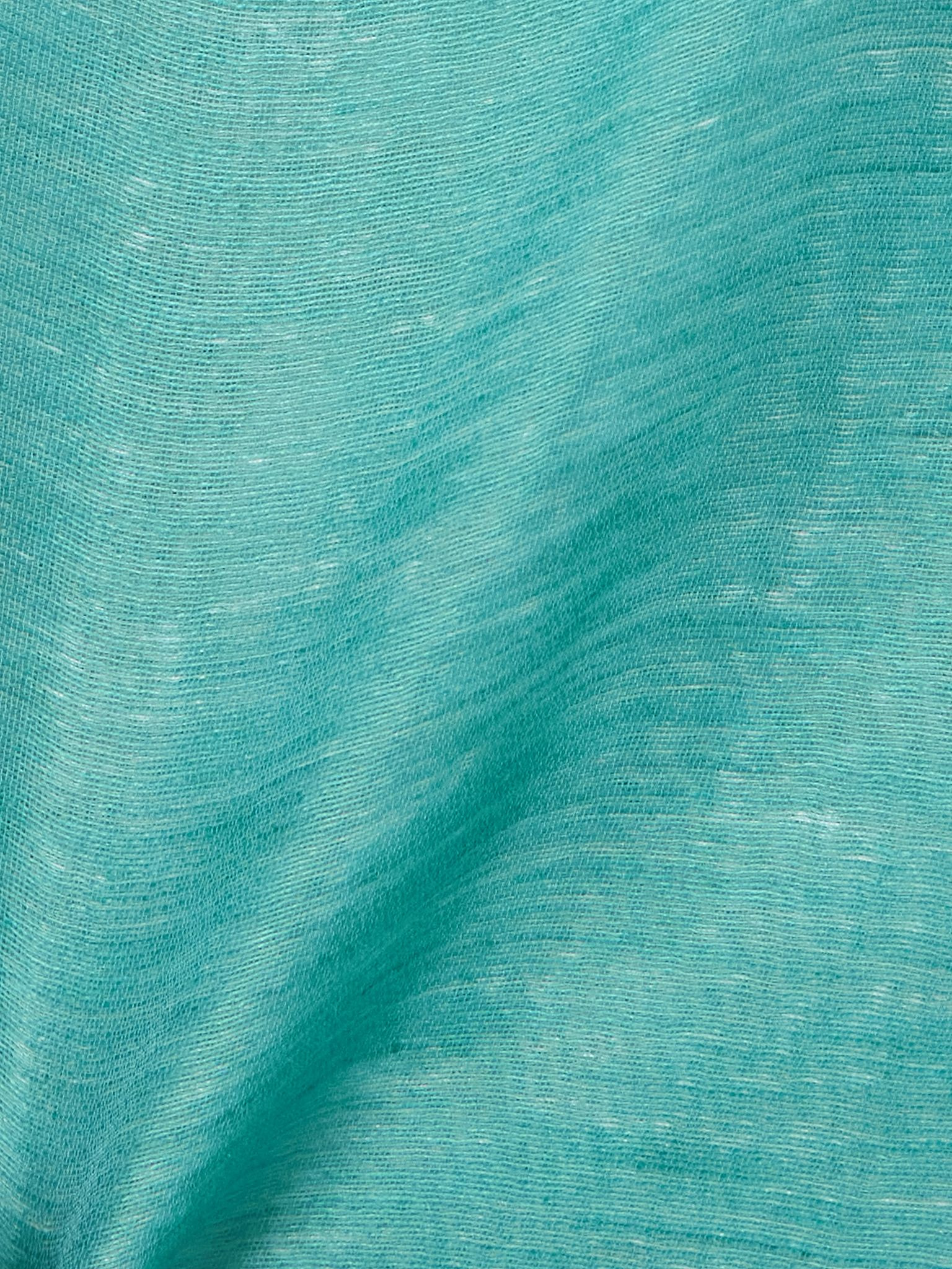 Bahamas fringed linen-blend maxi dress Turquoise - 4