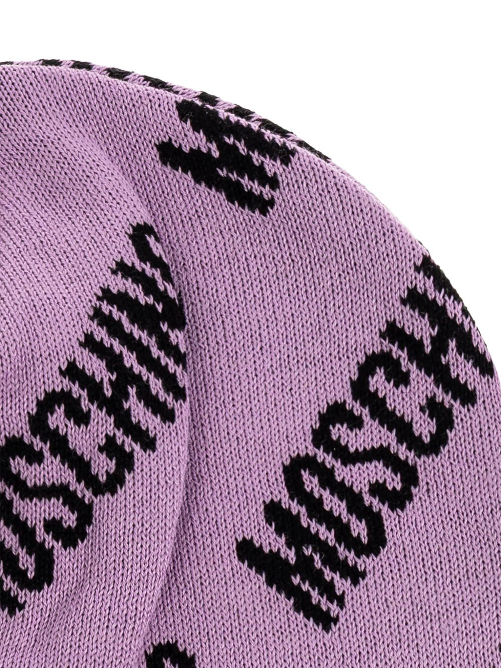 logo-pattern wool beanie - 3
