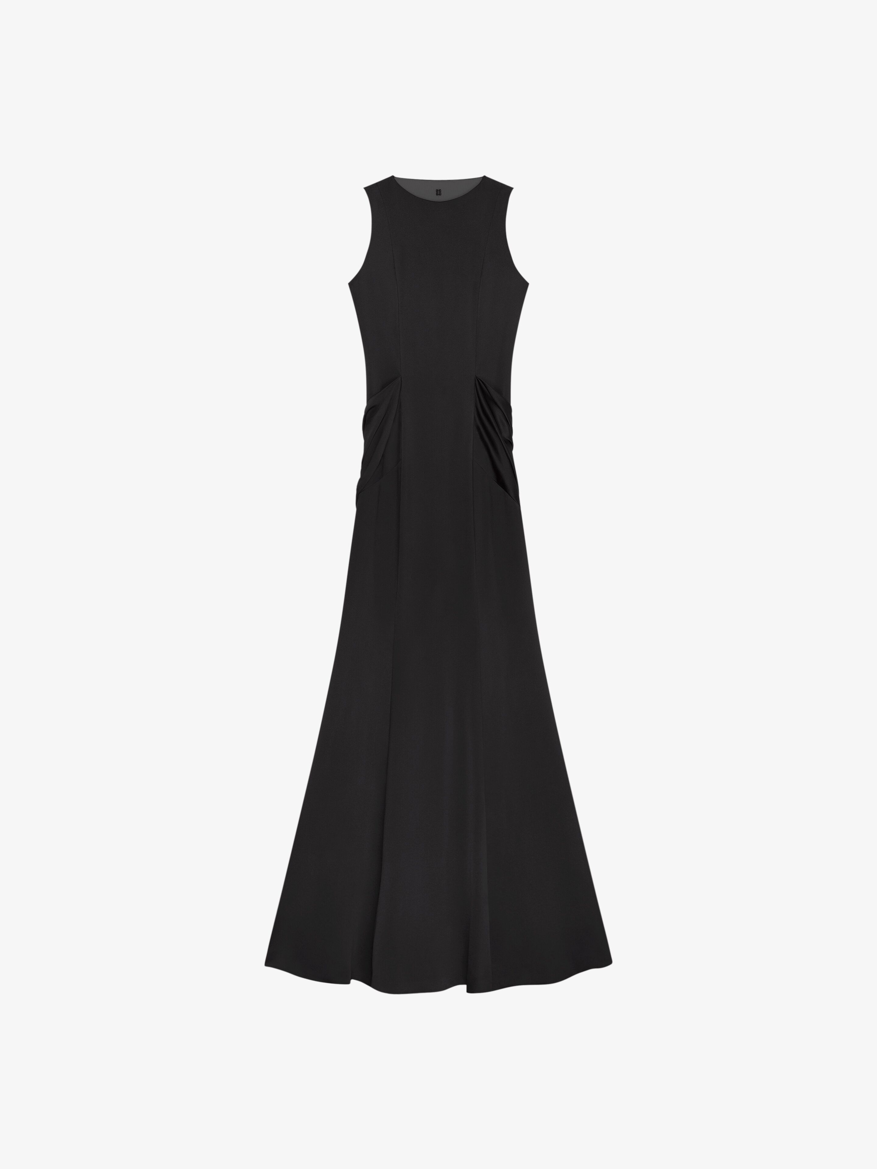 EVENING DRESS IN SATIN WITH TULLE AND DRAPE - 1