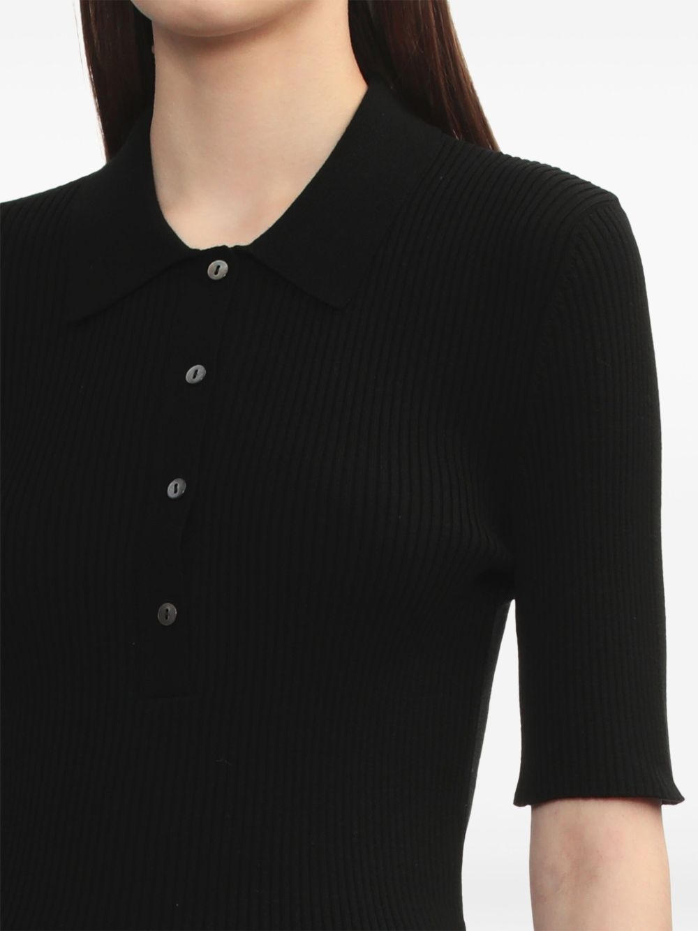 ribbed polo shirt - 5