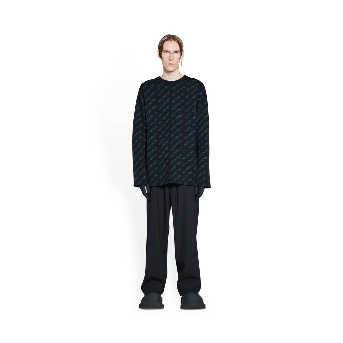 Men's Mini Allover Logo Sweater in Blue - 2