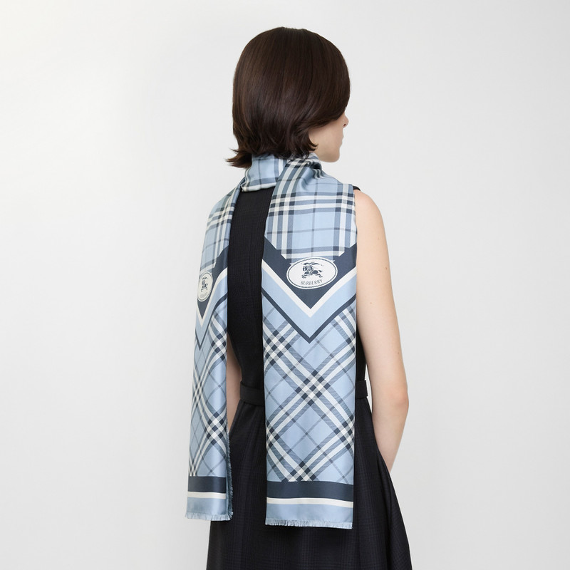 Check Knight Stamp Silk Scarf 4
