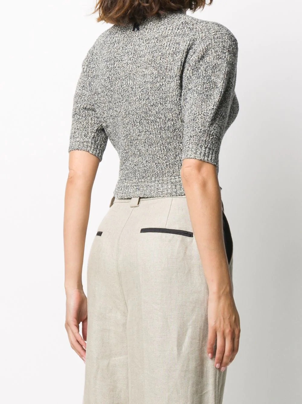 cropped knitted jumper - 4