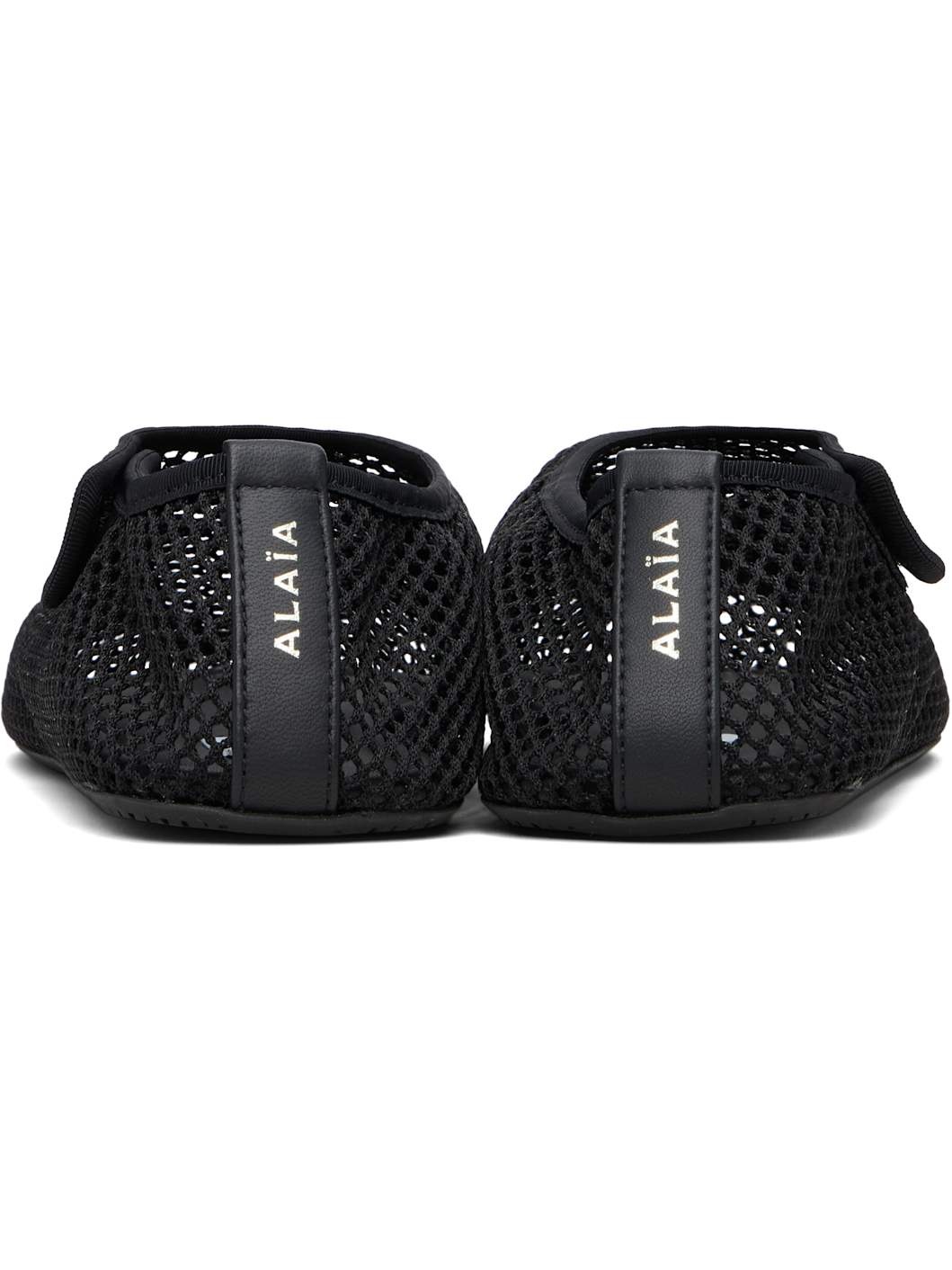Black Fishnet Ballerina Flats - 2