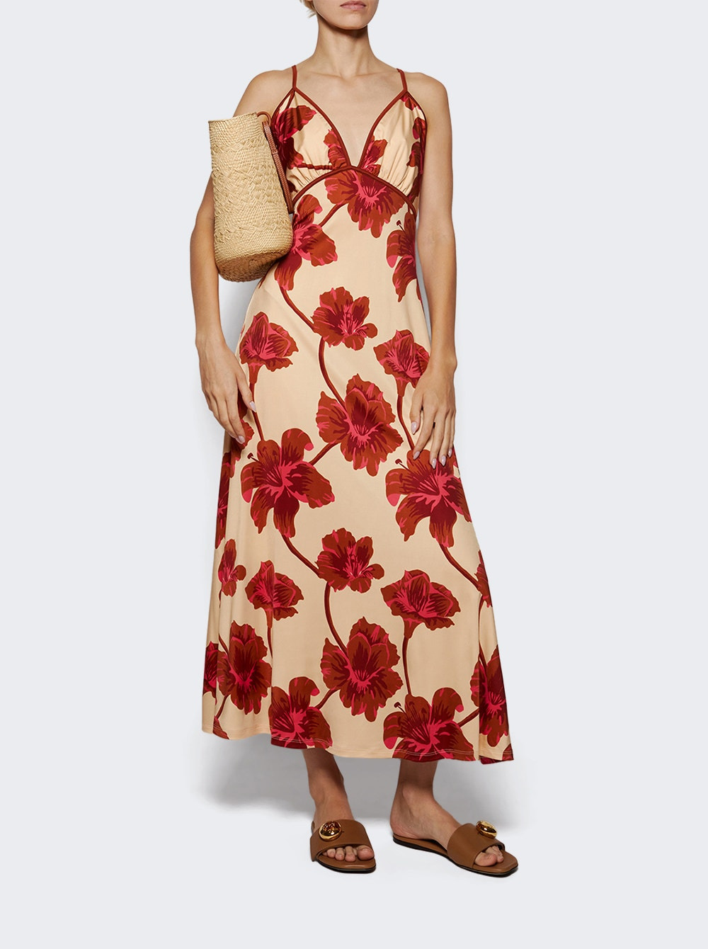 Sendero De Astromelias Ankle Dress Ecru And Camel - 2