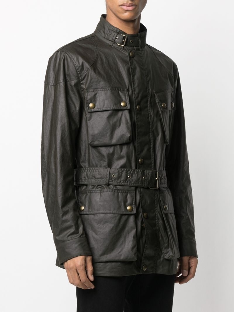waxed belted jacket - 3