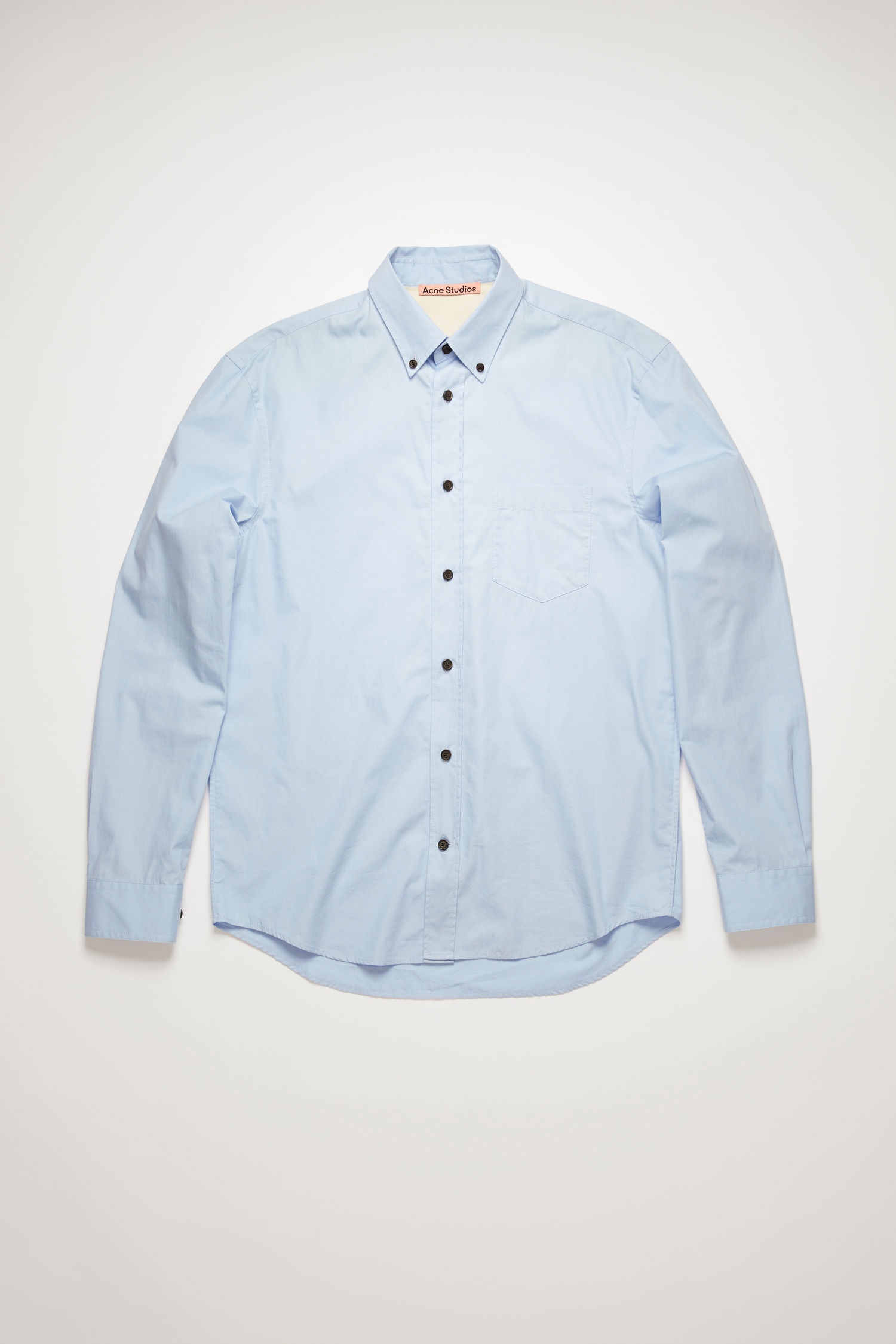 Cotton poplin shirt pale blue - 1