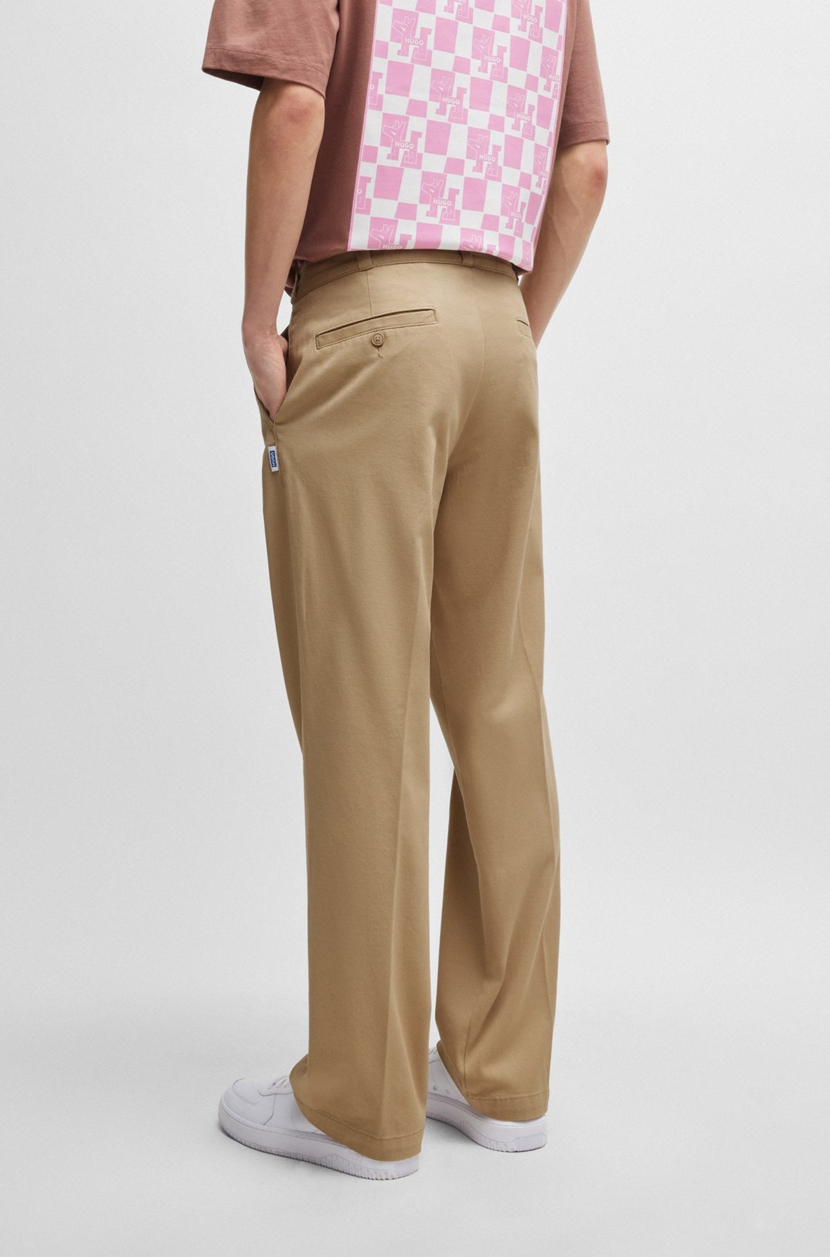 BAGGY-FIT TROUSERS IN COTTON TWILL - 4