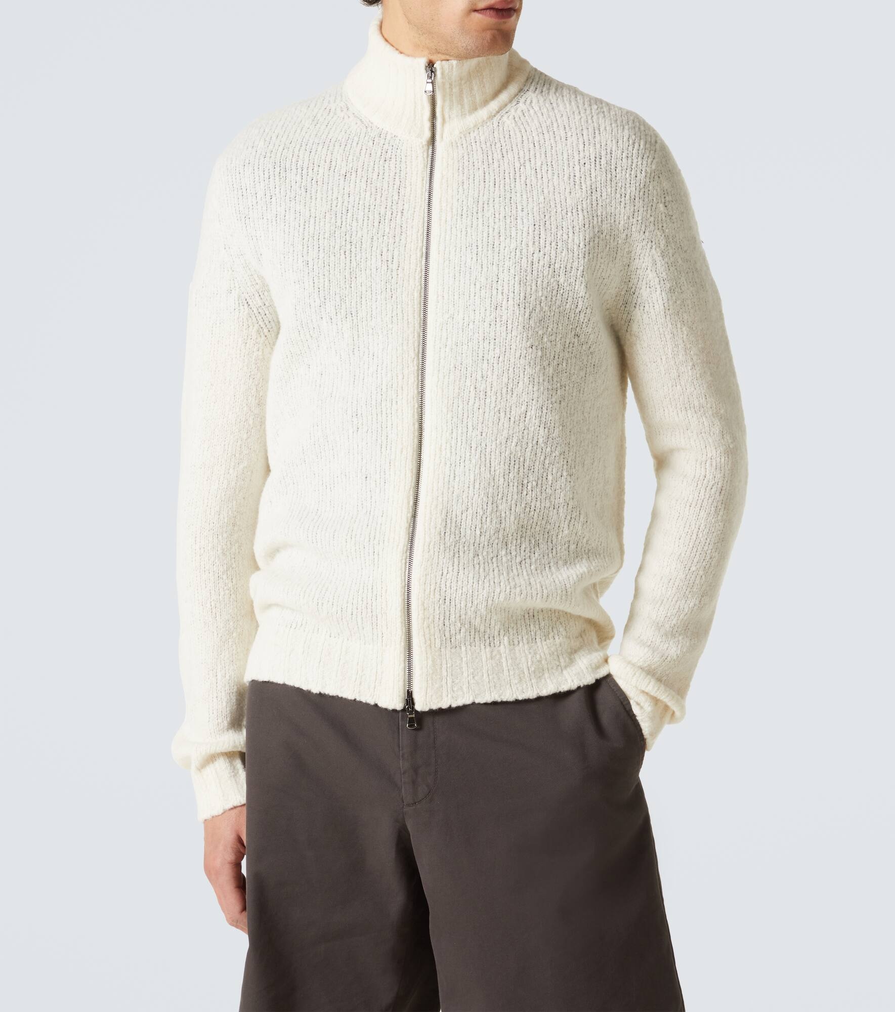 Wool and cashmere-blend zip-up sweater - 3