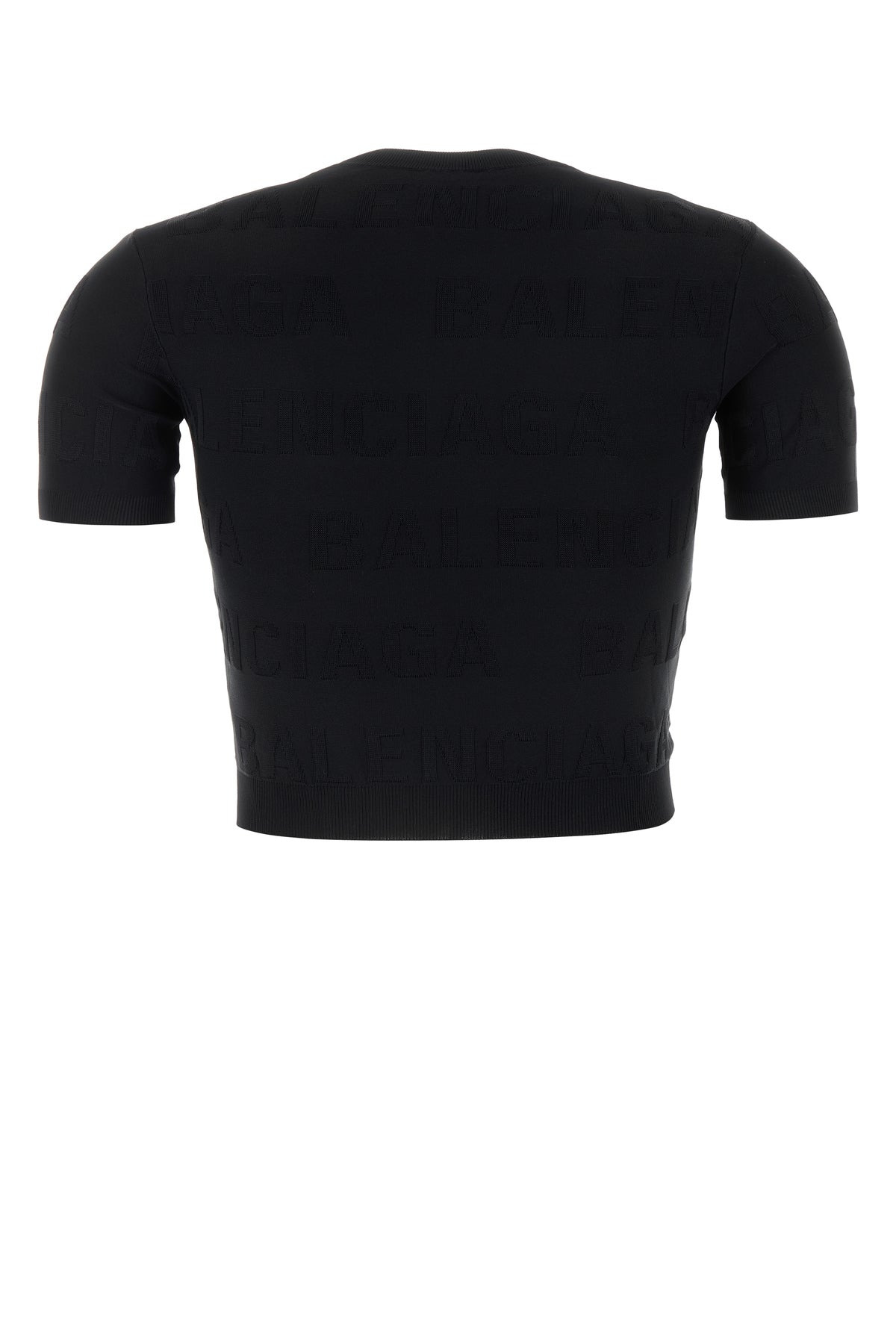 Black stretch viscose blend t-shirt - 2