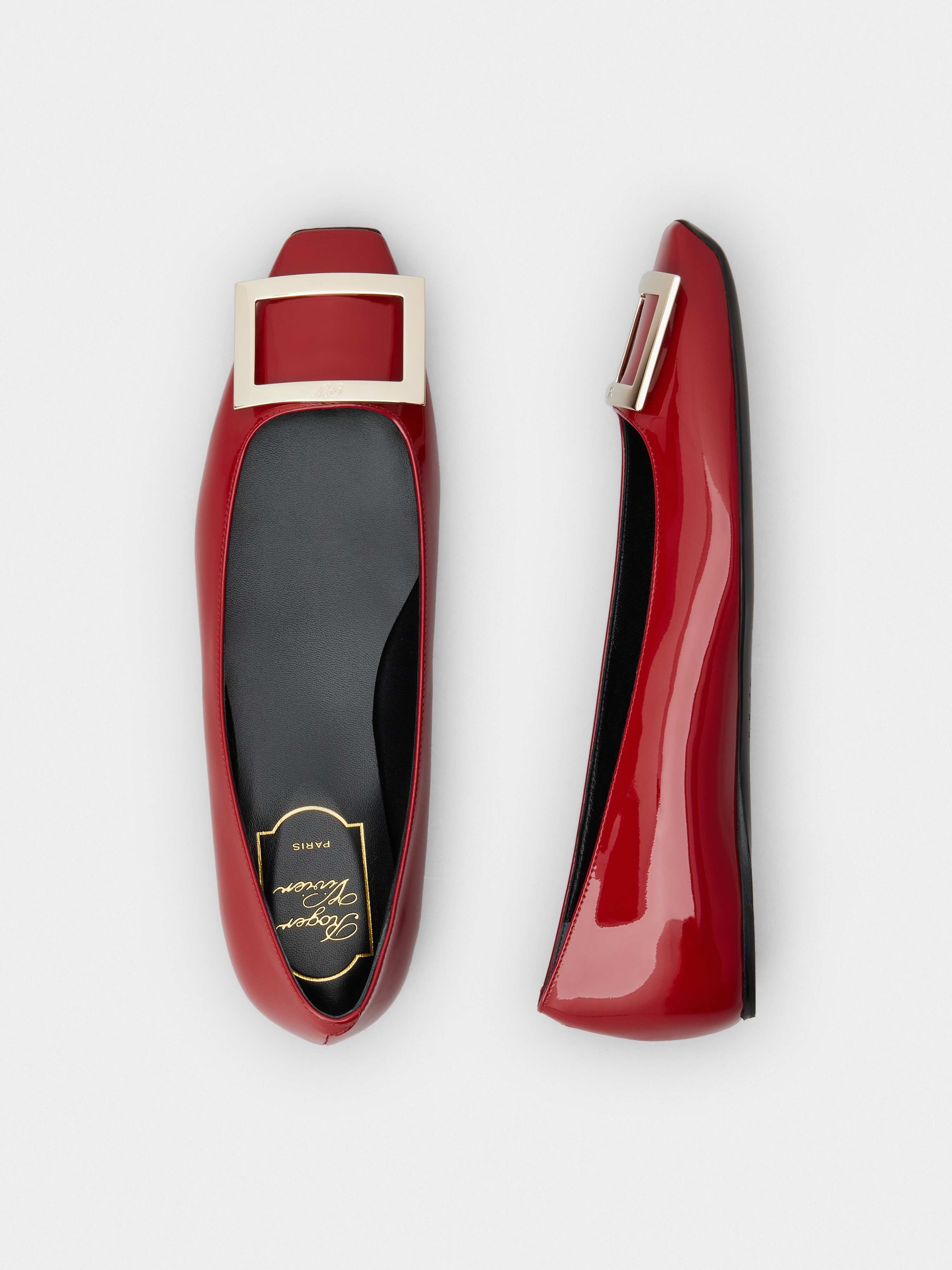 Trompette Metal Buckle Ballerinas in Patent Leather - 4