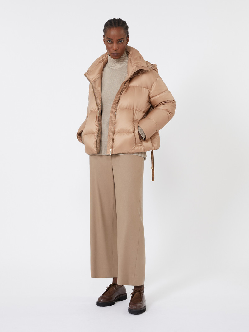 Max Mara TREBI Hooded down jacket in water-repellent fabric outlook