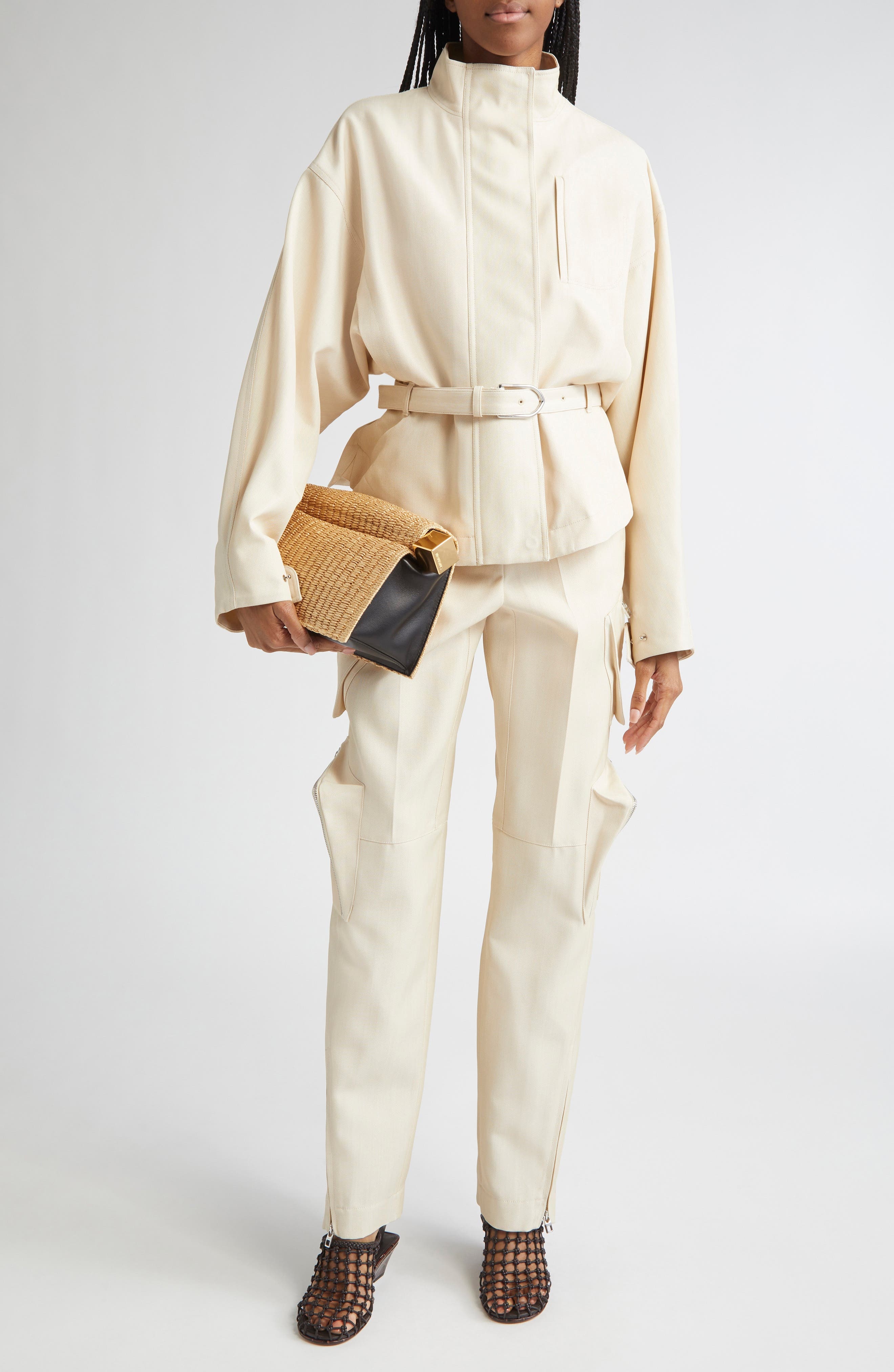 Jacquemus The Ciro Belted Jacket in Light Beige at Nordstrom - 1