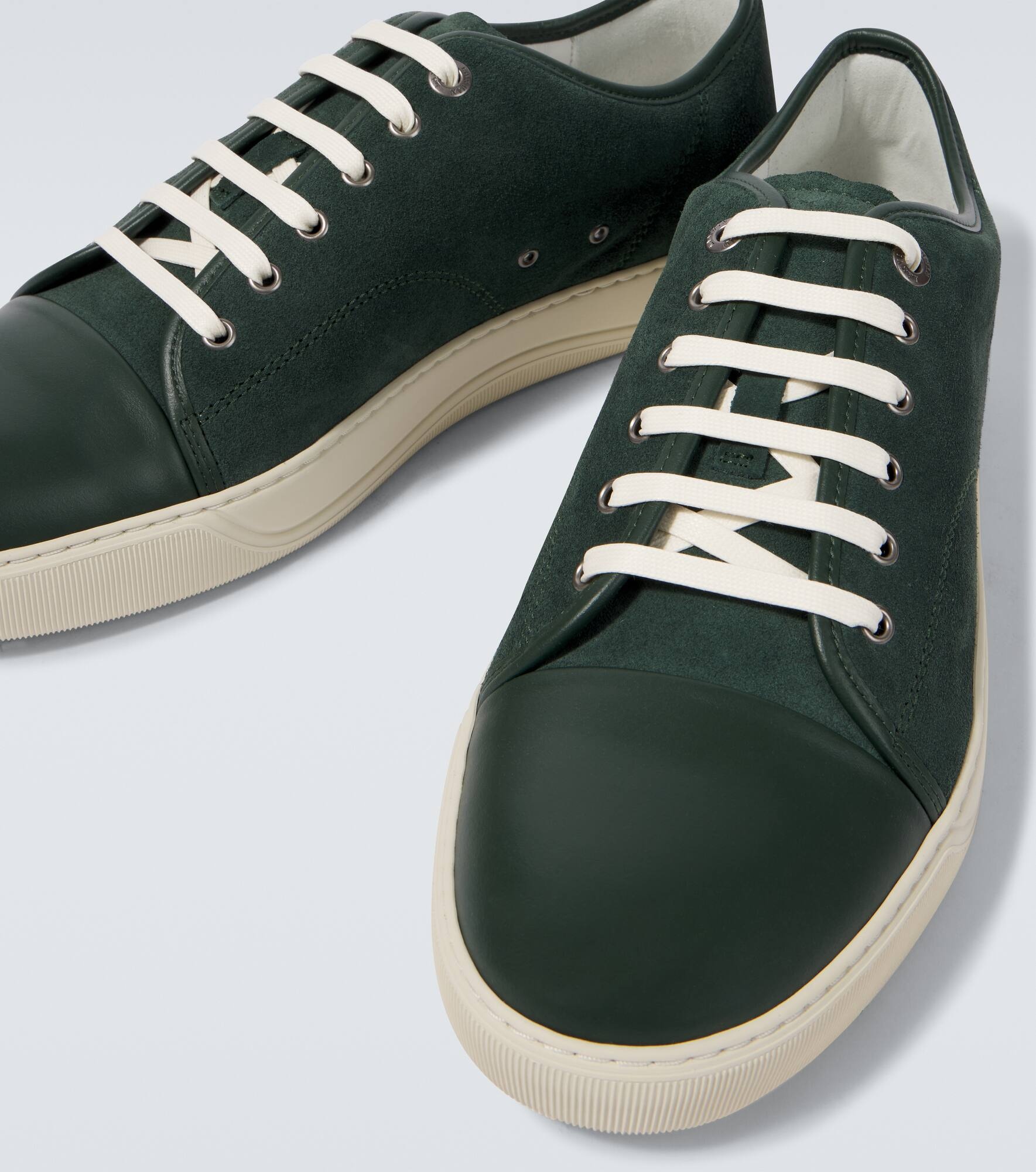 DBB1 leather-trimmed suede sneakers - 3