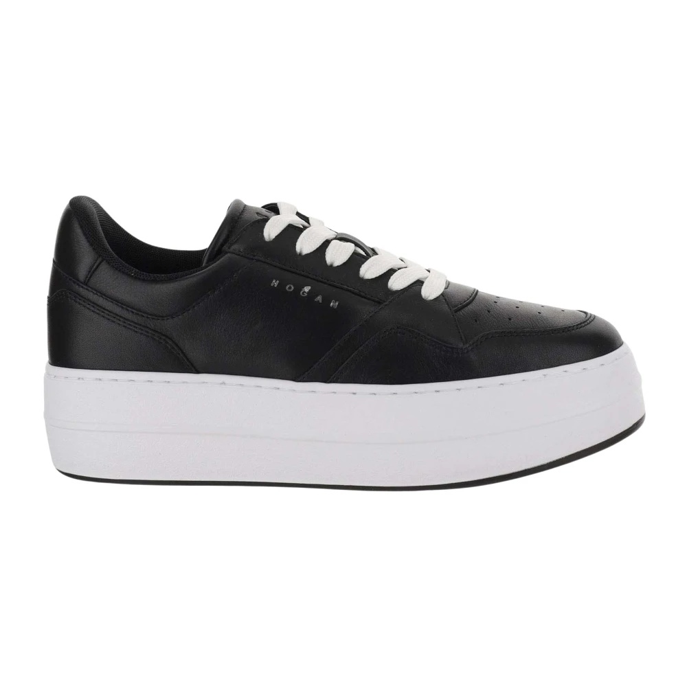 HOGAN LEATHER SNEAKERS ROUND TOE LACE-UP FRONT | miinto