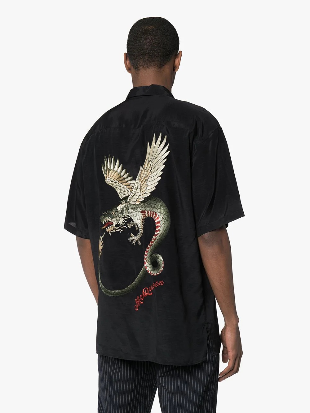 dragon embroidered shirt - 4