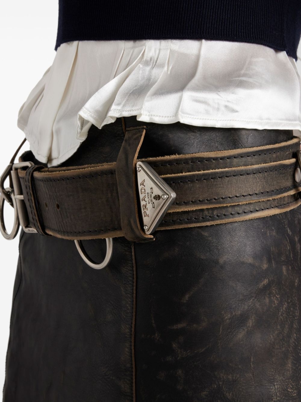 leather mini skirt - 4