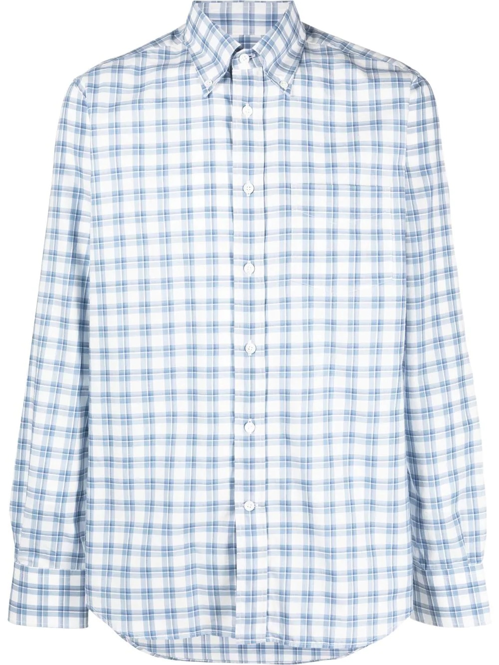 button-down check-pattern shirt - 1