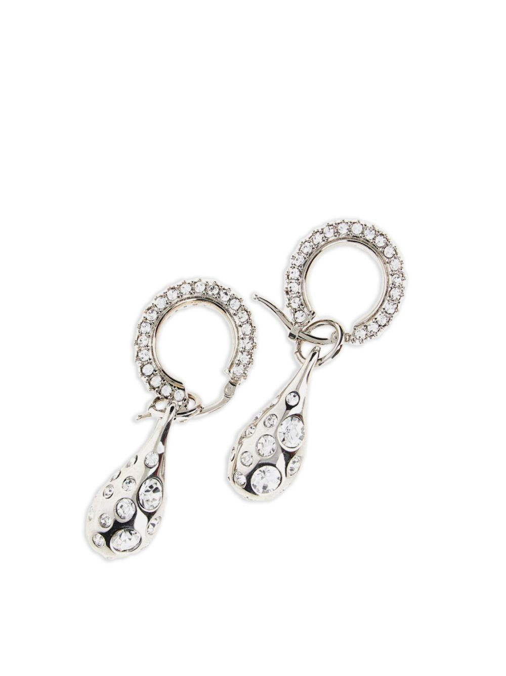 crystal-embellished hoop earrings - 2