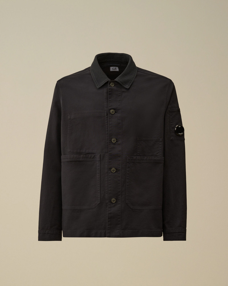 Cotton/Nylon Double Satin Lens Utility Button Overshirt 1