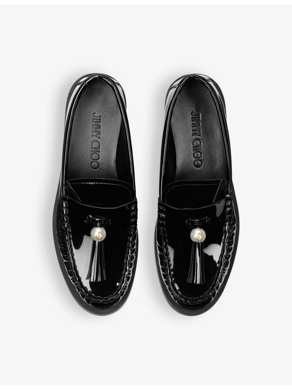 Addie pearl-tassel leather loafers - 2