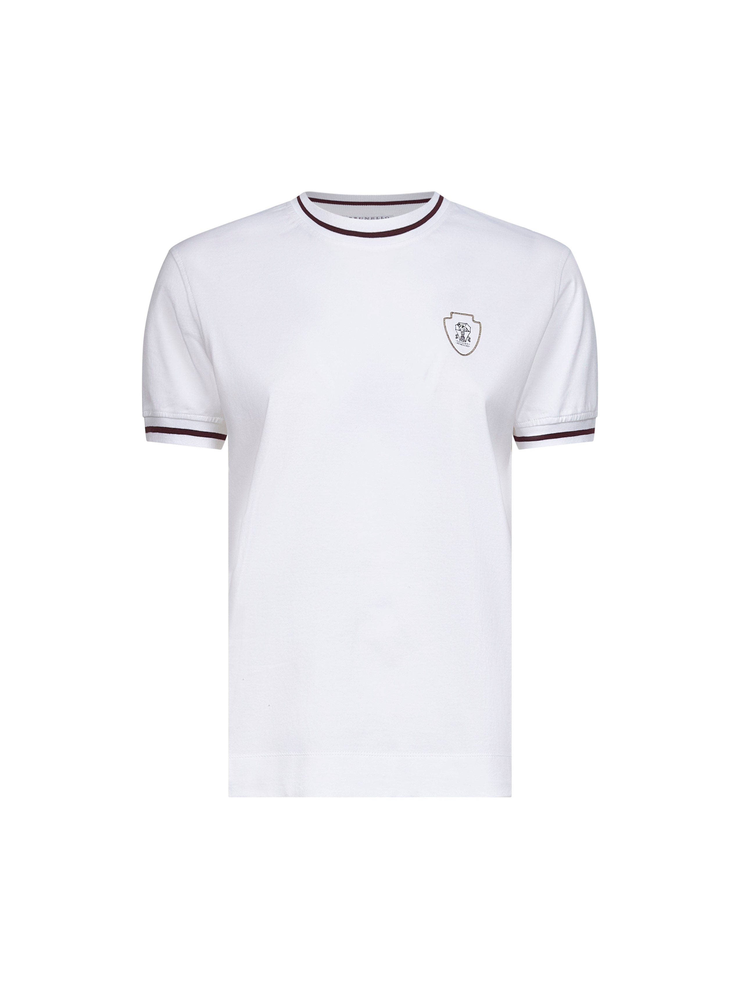Brunello Cucinelli Women White Cotton Logo T-Shirt - 1