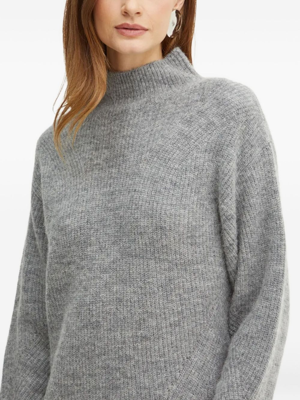 mock-neck knitted midi dress - 4