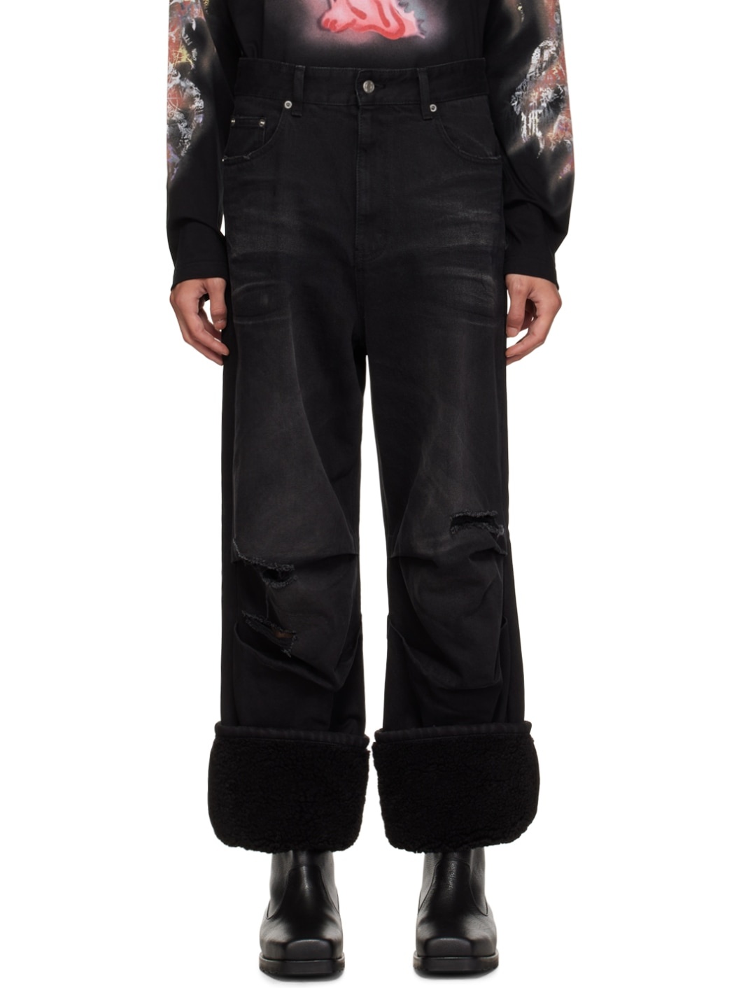 Black Faded Jeans - 1