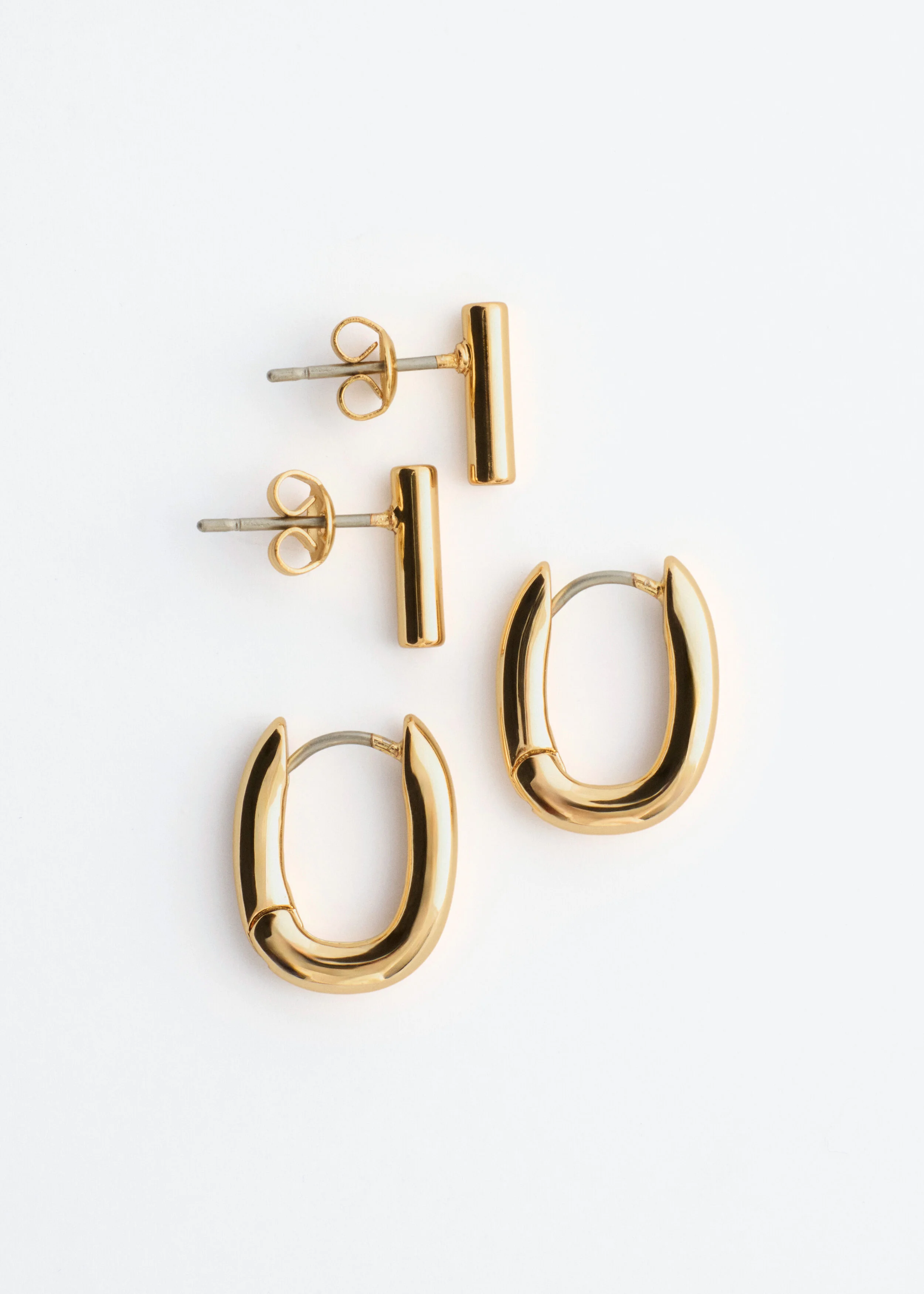 Polished Brass Earring Set - 1