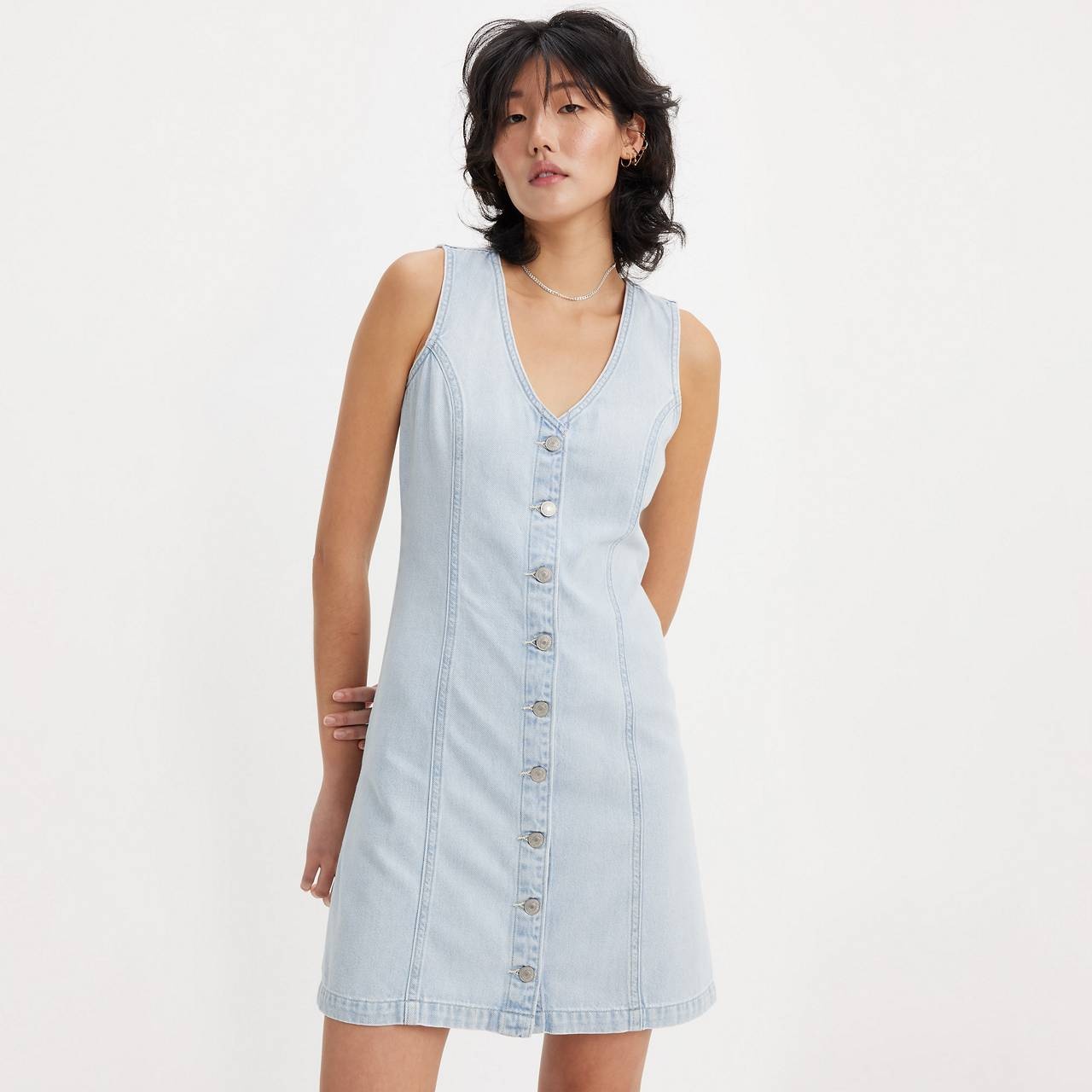 THORA DENIM MINI DRESS - 5