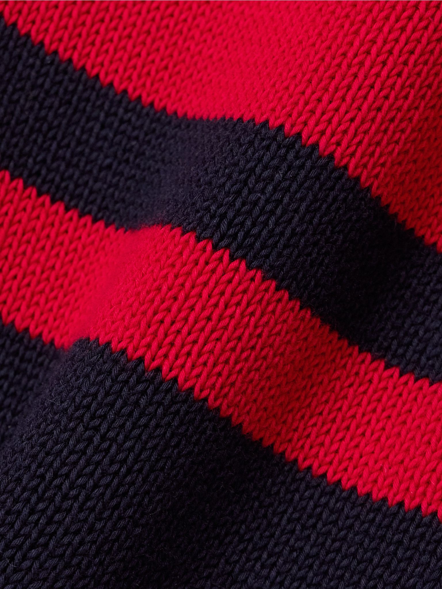 Striped knitted cotton sweater Red - 5