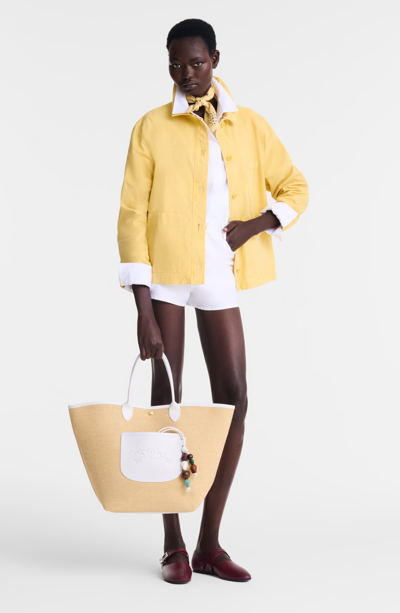 Longchamp Large Le Pliage Panier Ceramique Tote in White at Nordstrom - 2
