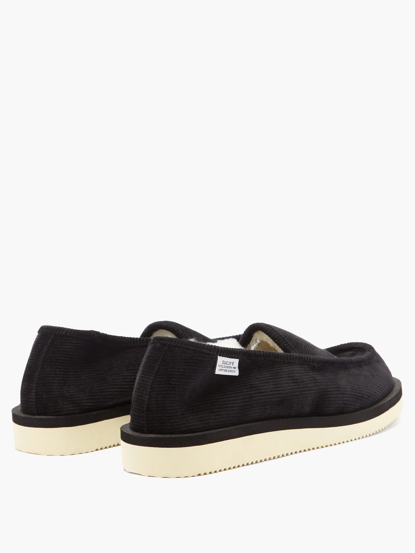 Corduroy shearling-lined slippers - 4