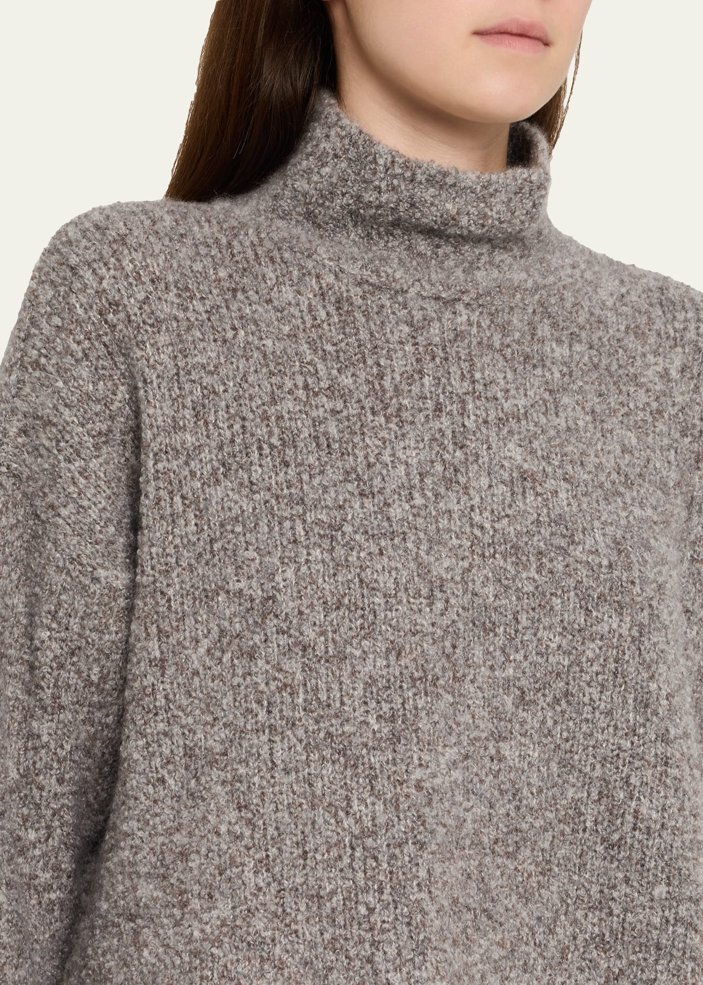 Cashmere-Silk Boucle Turtleneck Sweater - 5