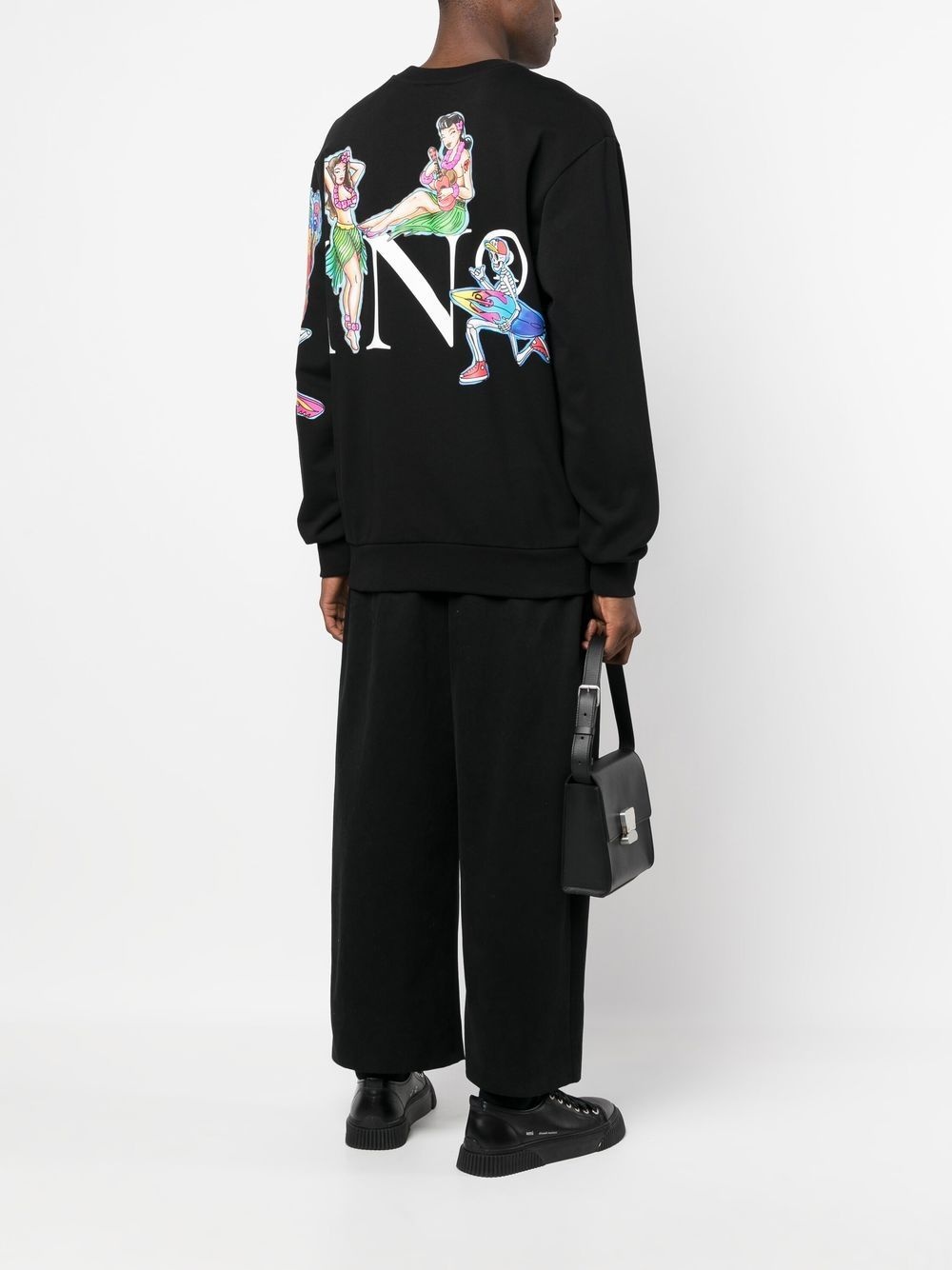 logo-print crew neck sweatshirt - 2