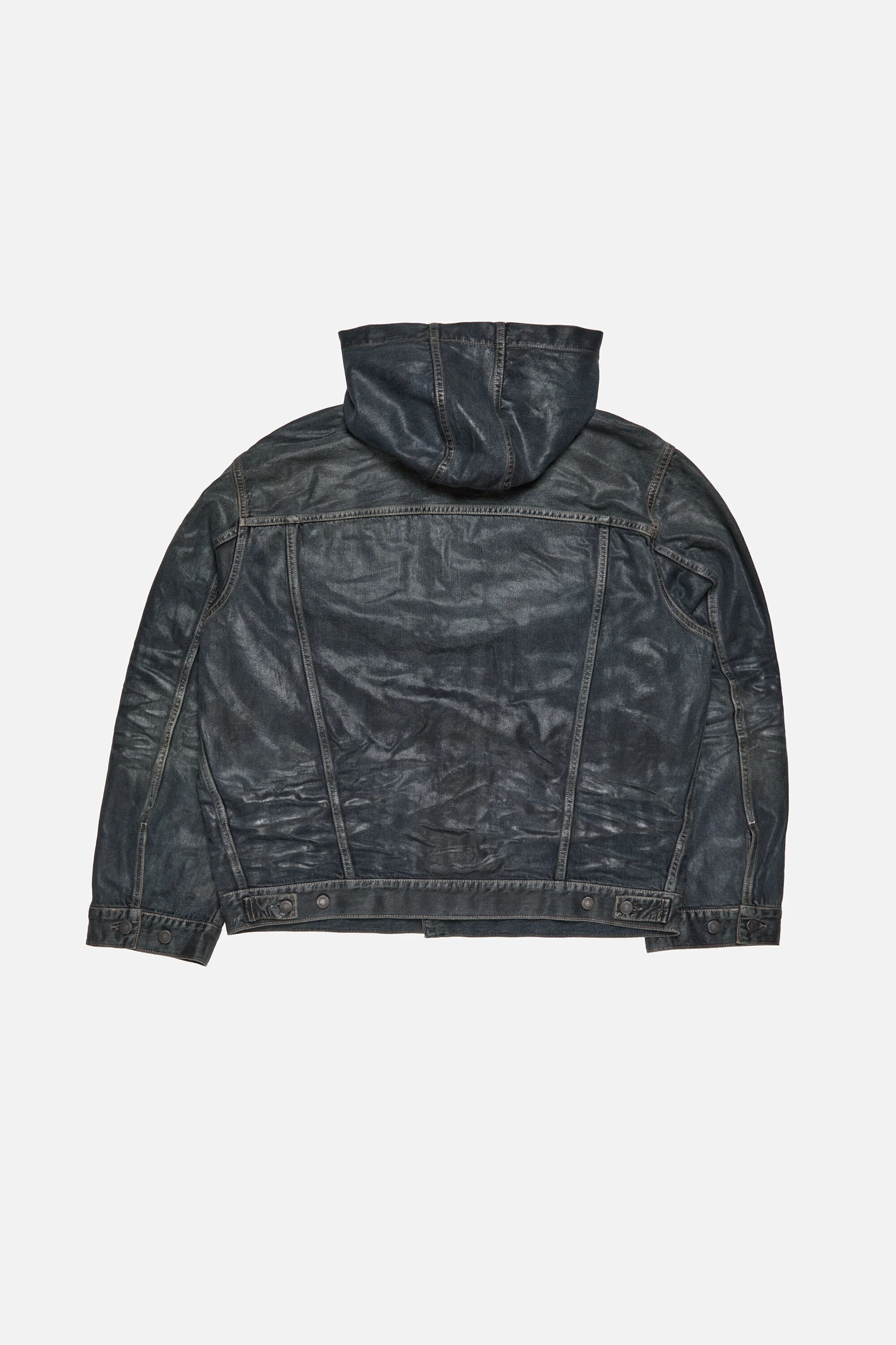 Denim jacket with hood - Black - 7