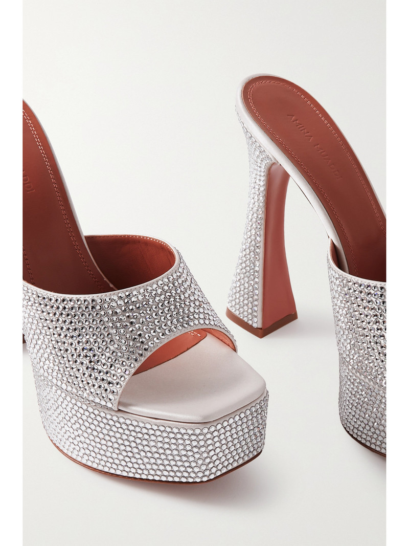 Dalida Crystal-embellished Satin Platform Sandals 4