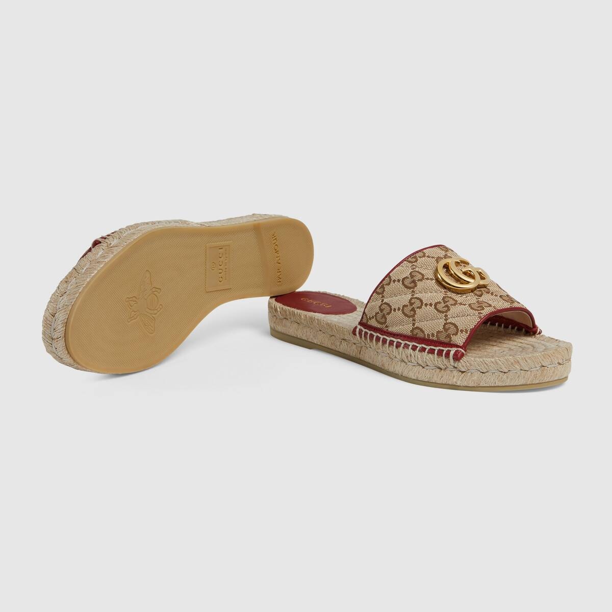 Women's GG matelassé canvas espadrille sandal - 5