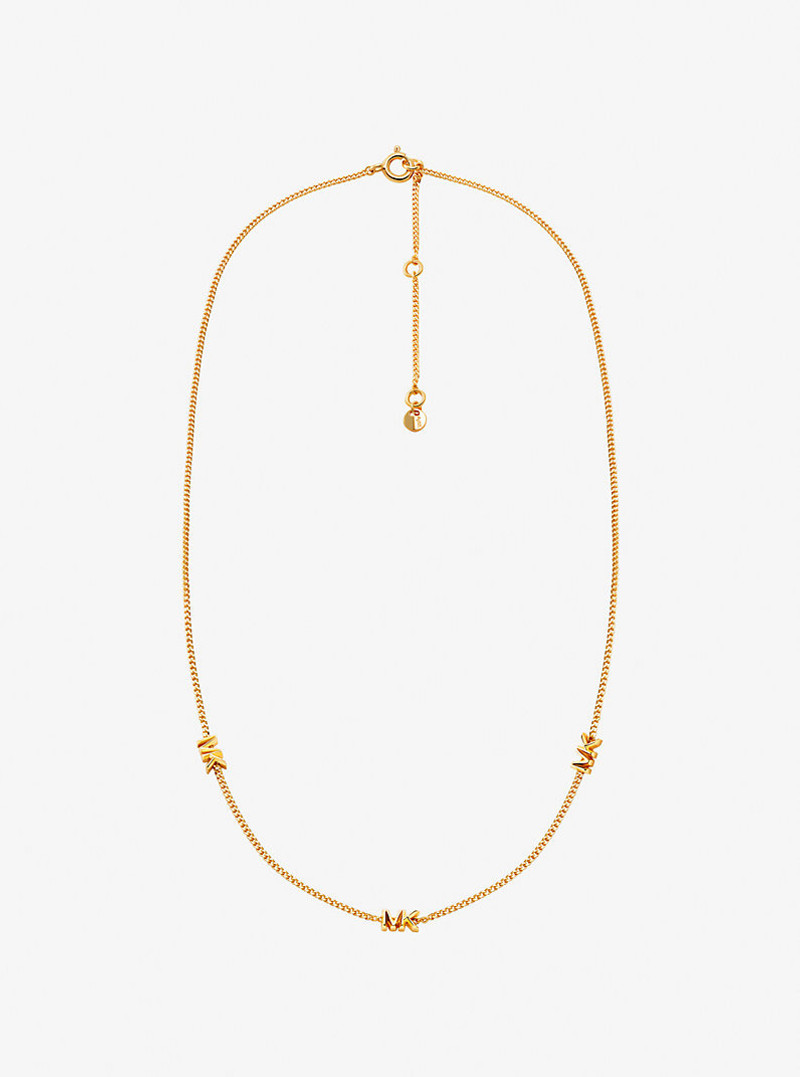Precious Metal-Plated Sterling Silver Logo Necklace 1
