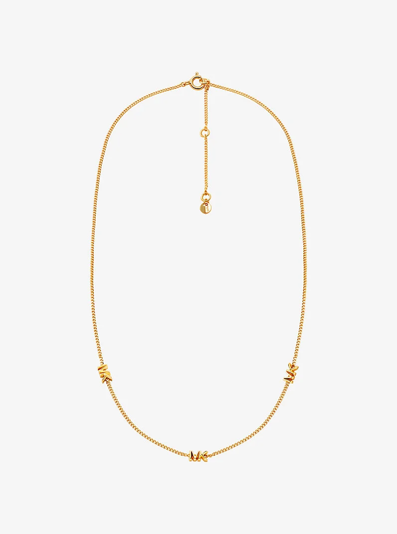Precious Metal-Plated Sterling Silver Logo Necklace - 1