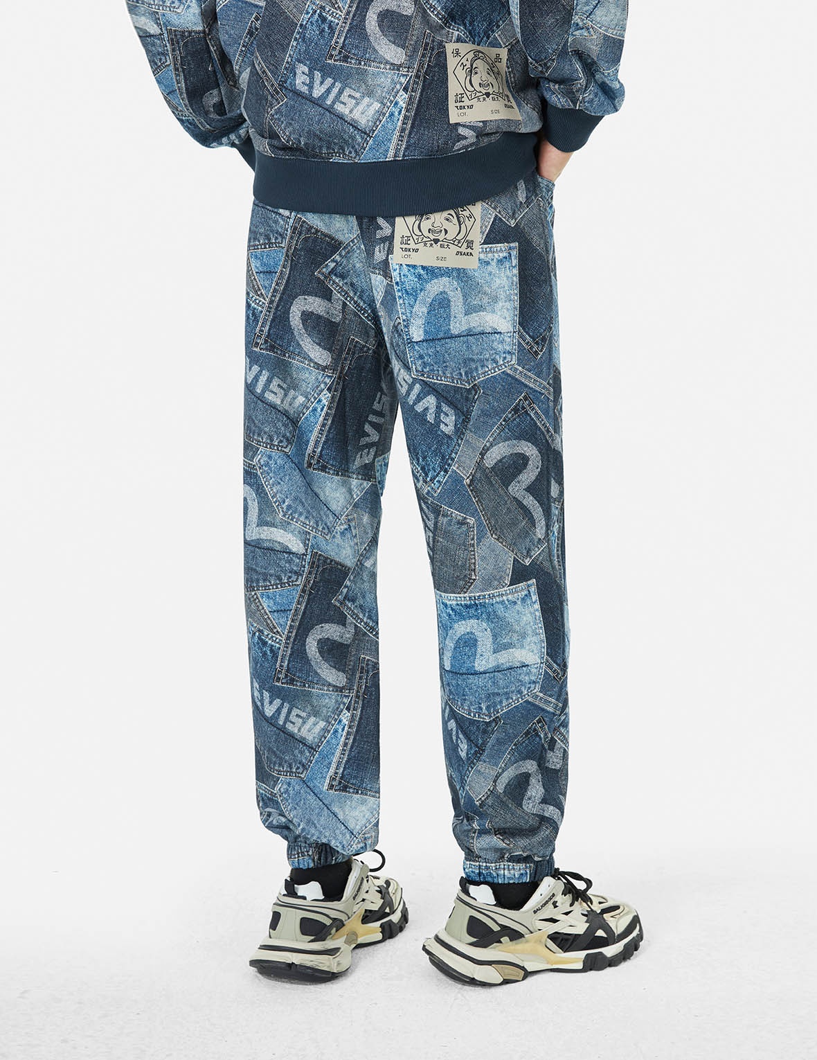 Allover Logo and Seagull Pocket Digital Print Loose Fit Sweatpants - 6