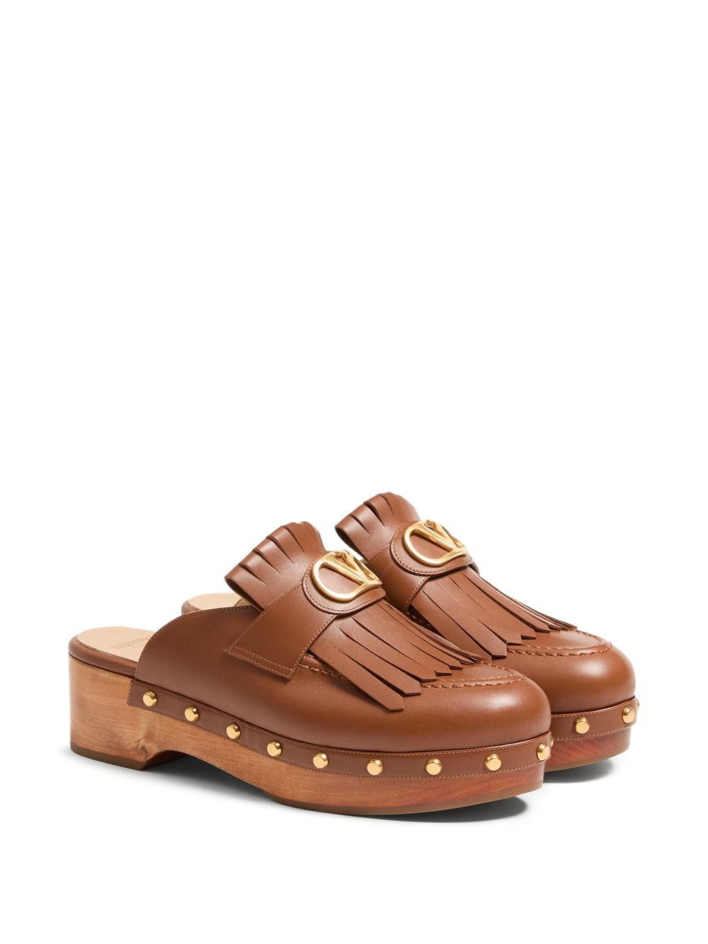 VLogo Signature leather slingback mules - 2