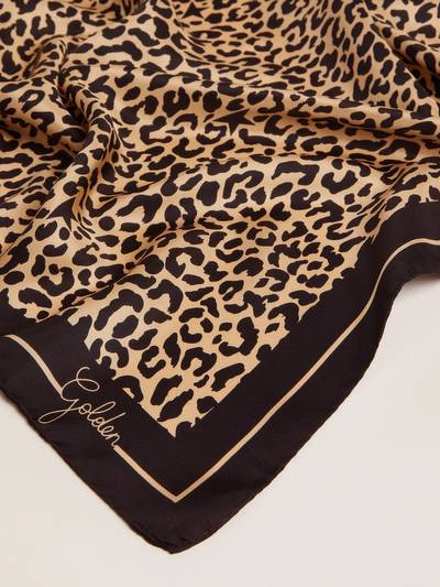 Golden Goose Golden Collection scarf in black with leopard print outlook