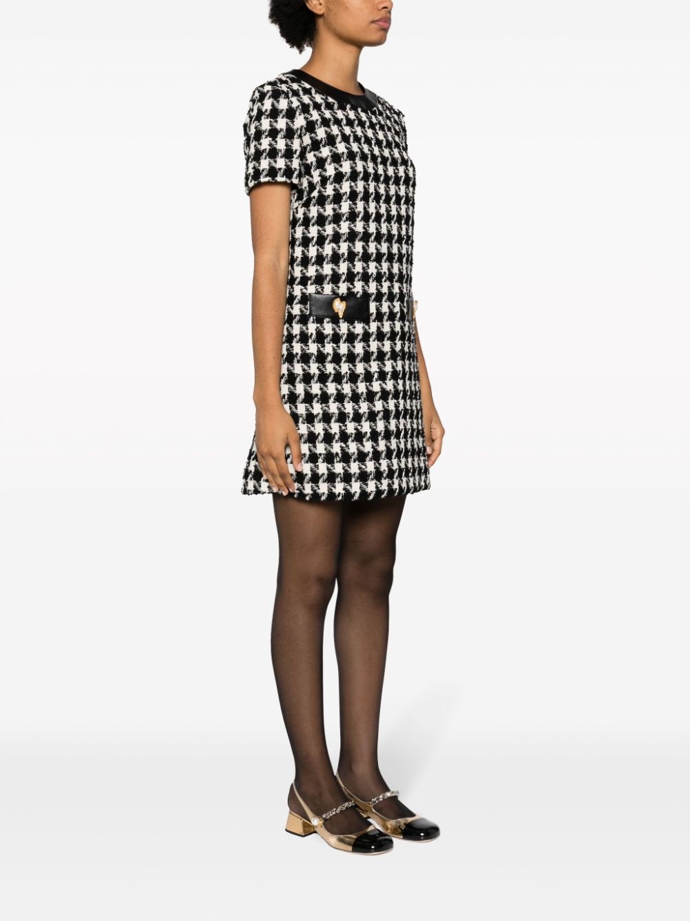 houndstooth knitted minidress - 3
