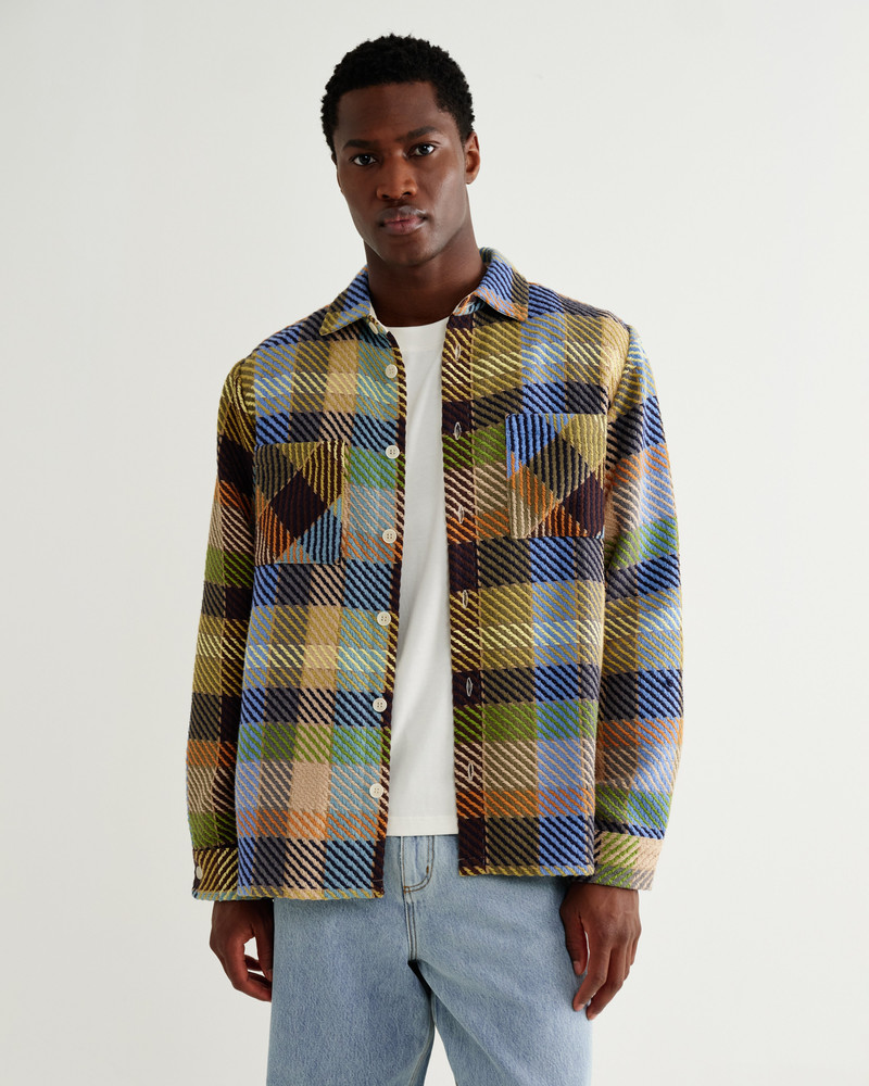 Wax London Whiting - Khaki And Multicolour Pike Check Overshirt outlook