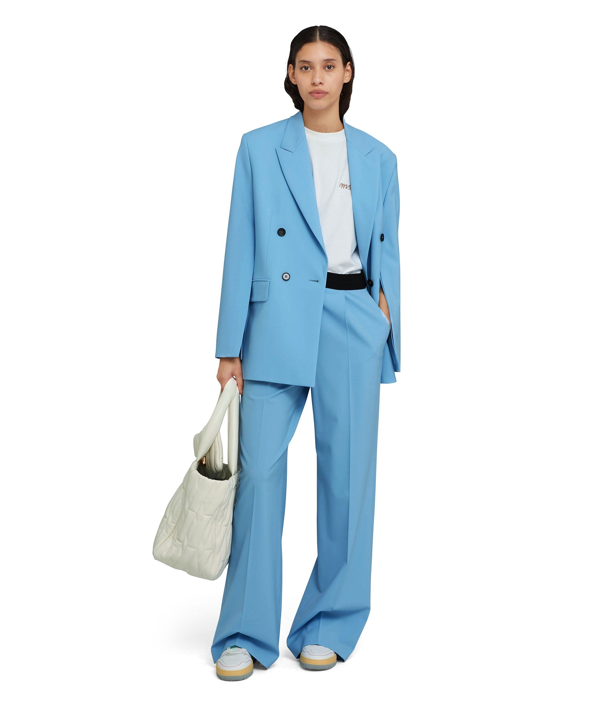 Lightweight wool tailored pants with straight legs - 4