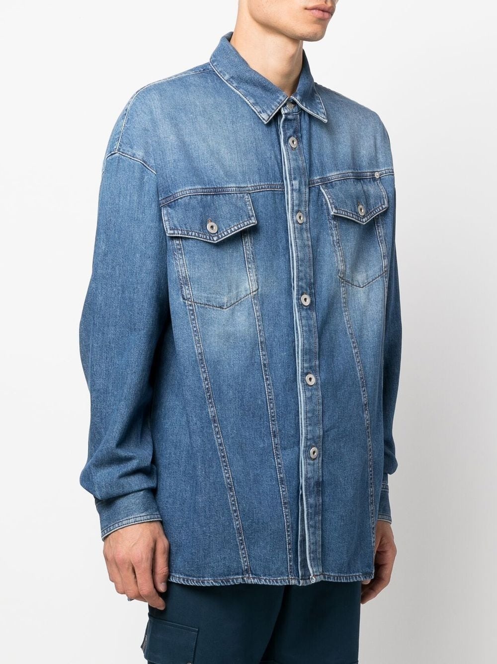 asymmetrical denim shirt - 3