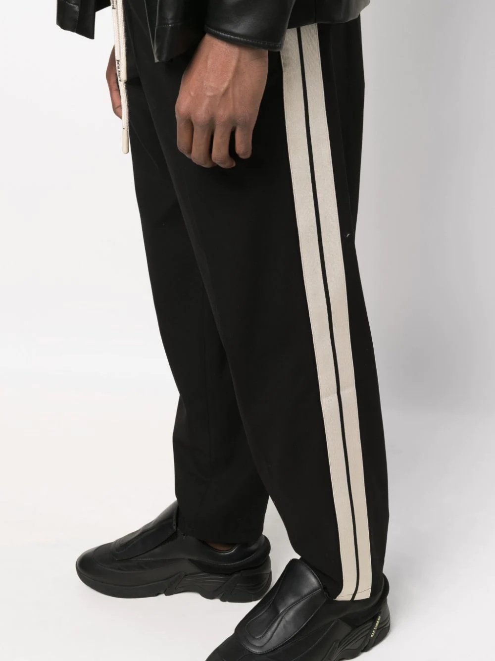 side-stripe straight-leg trousers - 5