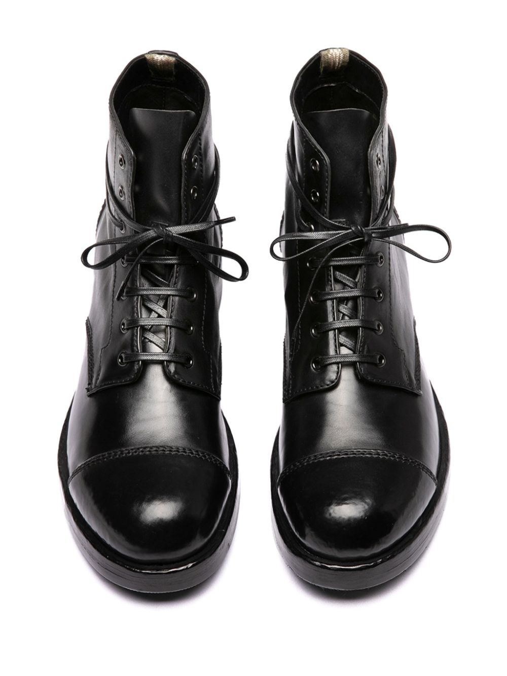 leather lace-up boots - 4